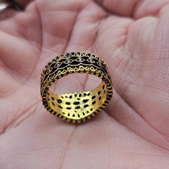 Vintage Style Ring Gold Tone Fashion Jewelry Women Ring Size 7.5 NWT Unbranded - Picture 2 of 12